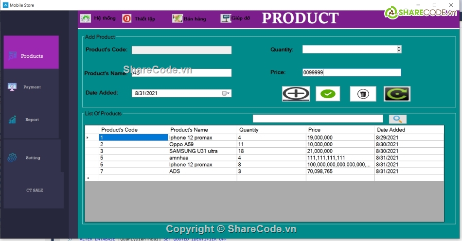 Phần mềm quản lý,quản lý bán hàng,quản lý bán điện thoại,sql sever,có biểu đồ,phần mềm bán điện thoai